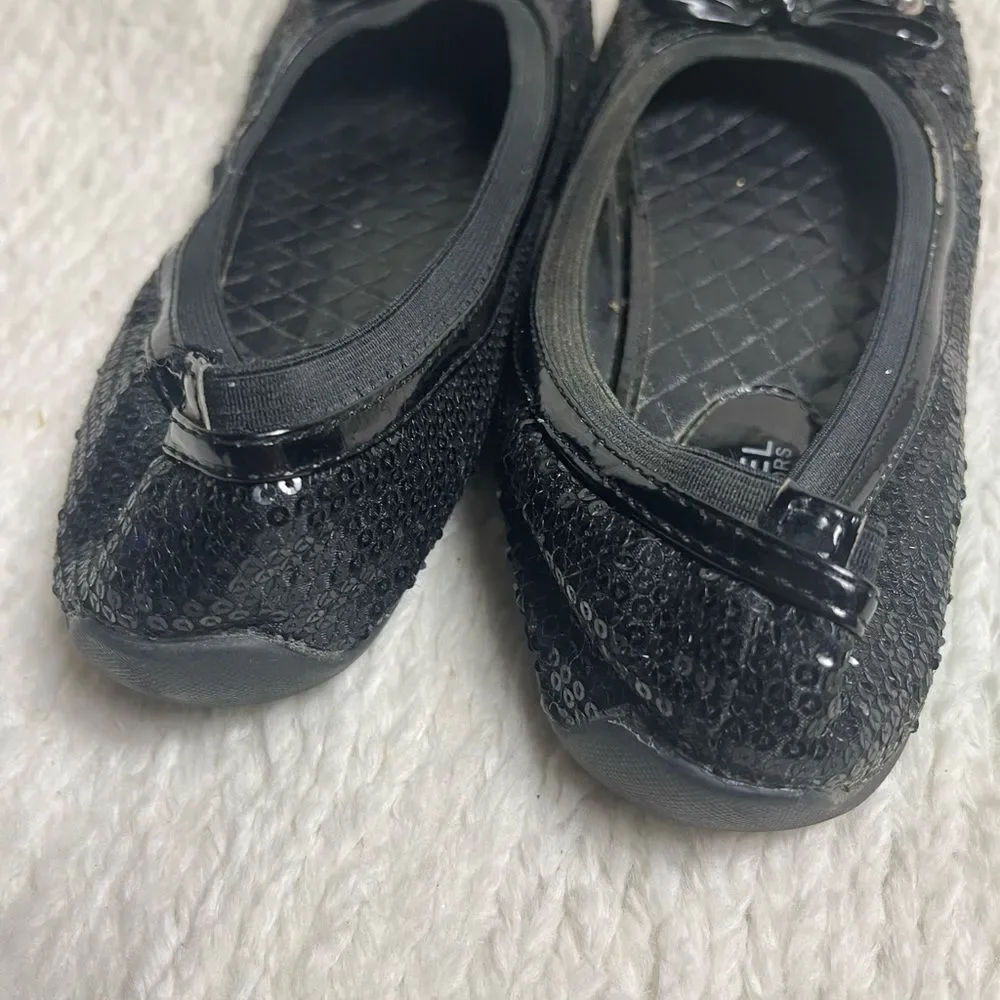 Michael Michael Kors Kory Black sequins ballet flats bow accent SZ5